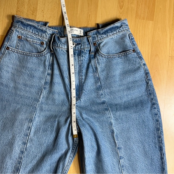Abercrombie & Fitch Curve Love The Loose High Rise Light Blue 8 Tall Long - Picture 9 of 11